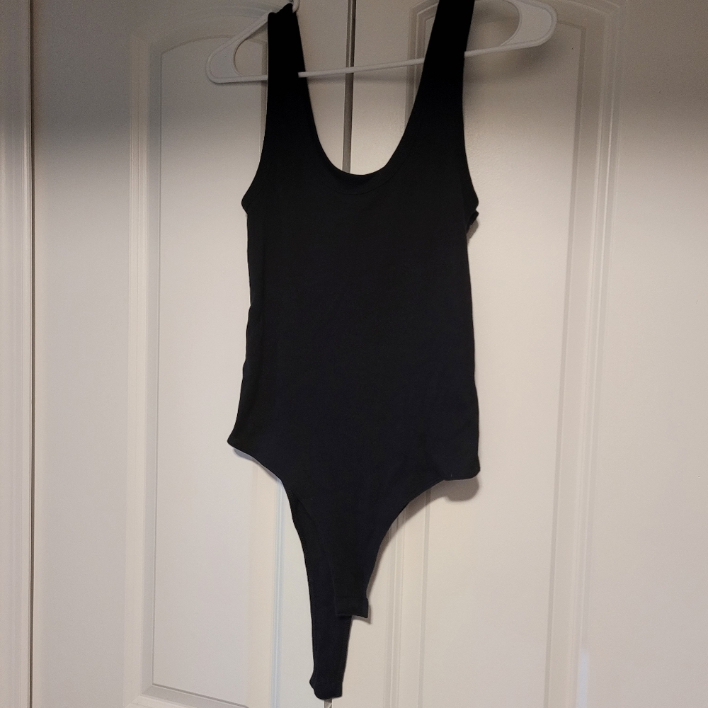 'A New Day' Black Ribbed Bodysuit